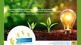 Online-Workshop „Best Practices bei der Beantragung von EU-Fördermitteln für Forschungs- und Innovationsprojekte zu grünen Themen unter Beteiligung von Bayern und Südamerika“