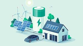 Speicherlösungen für erneuerbare Energien Symbolbild