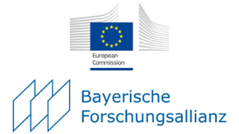 Logos der Europäischen Kommission und der Bayerischen Forschungsallianz