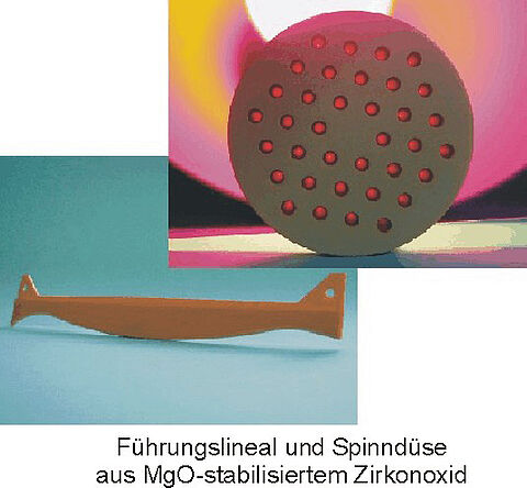 Führungslineal und Spinndüse aus MgO-stabilisiertem Zirkonoxid Führungslineal und Spinndüse aus MgO-stabilisiertem Zirkonoxid