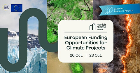 Key-Visual des BayFOR-Auftritts auf der Munich Climate Week 2026