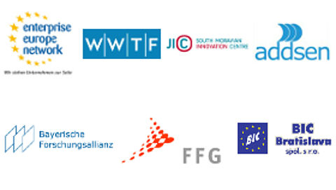EEN: Netzwerk-Veranstaltung zu Sicherheit und Visualisierung in Wien Logo enterprise europe network, Wiener Wissenschafts-, Forschungs- und Technologiefonds, South Moravian Innovation Centre, addsen, Bayerische Forschungsallianz, Österreichische Forschungsförderungsgesellschaft und Business and Innovation Centre Bratisla