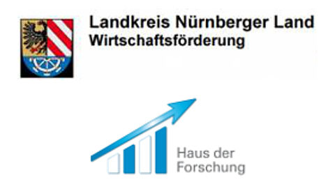 Logos des Landkreises Nürnberg und des Hauses der Forschung
