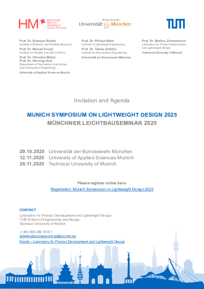 MUNICH SYMPOSIUM ON LIGHTWEIGHT DESIGN 2025  - MÜNCHNER LEICHTBAUSEMINAR 2025