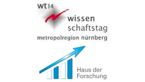 Logo Wissenschaftstag 2014 und Logo Haus der Forschung