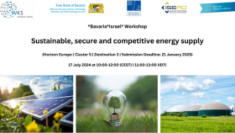 *Bavaria*Israel*Workshop: Sustainable, secure and competitive energy supply on 17 July BayFOR WKS BI 14. Denkwerkstatt