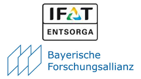 BayFOR auf der IFAT ENTSORGA 2012 Logos der IFAT Entsorga und der Bayerischen Forschungsallianz