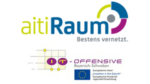 Logo aiti Raum und Logo IT-Offensive Bayerisch-Schwaben 
