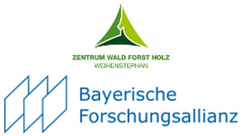 Fördermittel-Sprechstunde am Zentrum Wald-Forst-Holz Weihenstephan Logo Zentrum Wald-Forst-Holz und Logo Bayerische Forschungsallianz