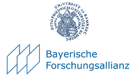 Informationsveranstaltung zu Horizon 2020 im IKT-Bereich in Bamberg Logo der Universität Bamberg und der Bayerischen Forschungsallianz