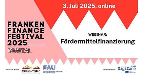 Franken Finance Festival digital: Fördermittelfinanzierung für Startups und Gründungsinteressierte Franken Finance Festival digital