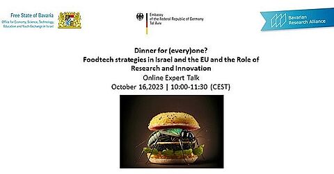 WKS Bavaria Africa Foodtech Digitale Expertenrunde: "Dinner for (every)one?" Foodtech strategies in Israel and the EU and the Role of Research and Innovation"