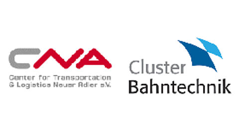 Workshop „EU- Förderthemen für die Bahntechnik in Bayern“ Logo von cna und des Clusters Bahntechnik