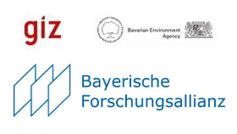 Logo Gesellschaft für Internationale Zusammenarbeit, Bayerisches Lebensministerium und Bayerische Forschungsallianz