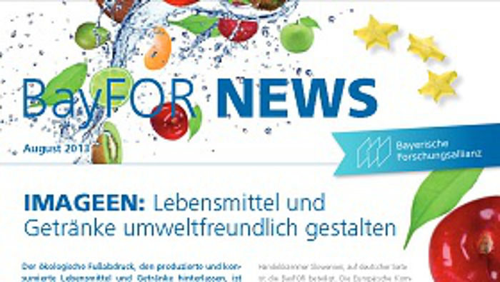 Erste Seite des Newsletters der Bayerischen Forschungsallianz im August 2013