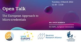 The European Approach to Micro-credentials Open Talk: The European Approach to Micro-credentials