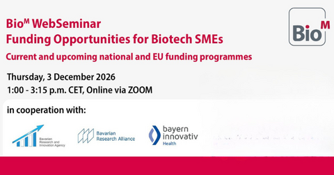 BioM-Webseminar: „Funding Opportunities for Biotech SMEs