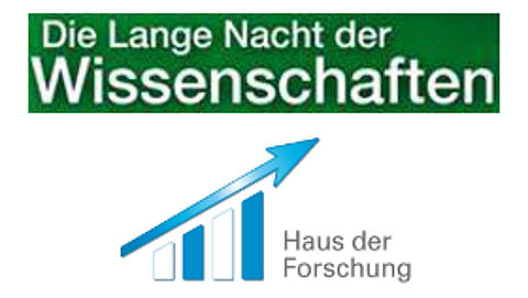 Die Lange Nacht der Wissenschaften in Nürnberg, Fürth und Erlangen Logo der langen Nacht der Wissenschaften und vom Haus der Forschung