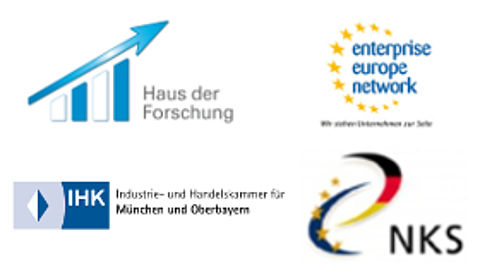 IKT Förderprogramme 2009 „Aktuelle Förderchancen im 7. Forschungsrahmenprogramm der EU für Informations- und Kommunikationstechnologien“ Logos des Bayerischen Hauses der Forschung, enterprise europe network, der Industrie- und Handelskammer München und der Nationalen Kontaktstelle