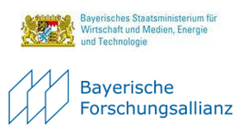Logo bayerisches Staatsministerium für Wirtschaft und Medien, Energie und Technologie und Logo Bayerische Forschungsallianz