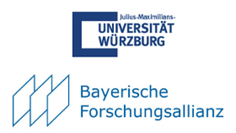 Logos der Universität Würzburg und der Bayerischen Forschungsallianz