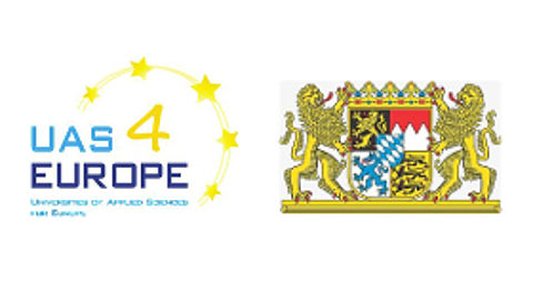 UAS4EUROPE High-level Evening Reception Logo UAS4EUROPE und Freestate of Bavaria
