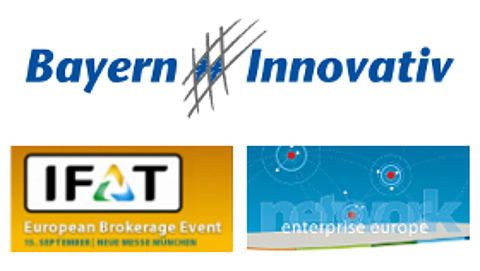 Logo von Bayern Innovativ, der IFAT und dem enterprise europe network