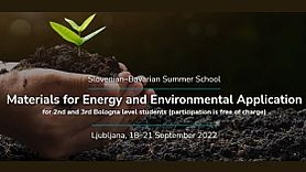 Slovenian-Bavarian Summer School Slovenian-Bavarian Summer School: Materials for Energy and Environmental Application