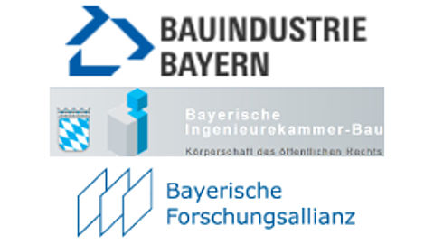 Logo Bauindustrie Bayern, Bayerische Ingenieurkammer und Bayerische Forschungsallianz