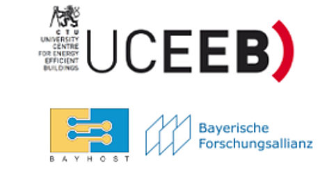 Logo UCEEB, Logo BAYHOST und Logo Bayerische Forschungsallianz