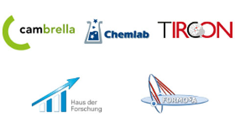 Die BayFOR auf dem 8. Internationalen Kongress „Forum Life Science" 2013 Logo der europäische Forschungsprojekte Cambrella, Chemlab, Tircon, Haus der Forschung und bayerischer Forschungsverbund formosa
