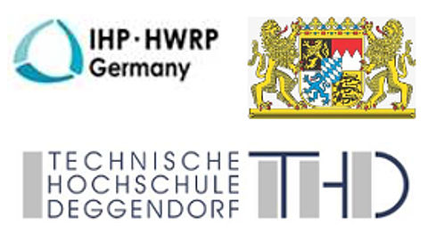 Logo IHP, Bayerisches Staatswappen und Logo Technische Hochschule Deggendorf