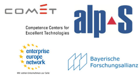 Logo comet, alps, enterprise europe network und Bayerische Forschungsallianz