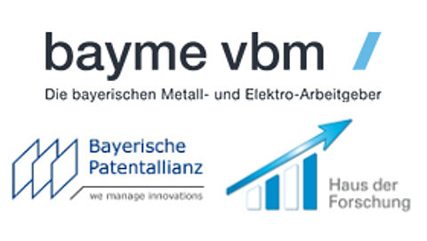Logo bayme vbm, Bayerische Patentallianz und Haus der Forschung