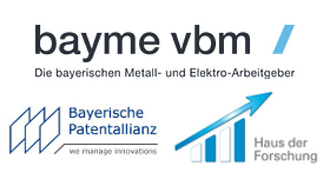 Die Bayerische Forschungsallianz auf dem 7. Bayerischen Patentkongress Logo bayme vbm, Bayerische Patentallianz und Haus der Forschung