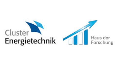 Logo Cluster Energietechnik und Logo Haus der Forschung