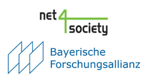 Logo net 4 society und Bayerische Forschungsallianz