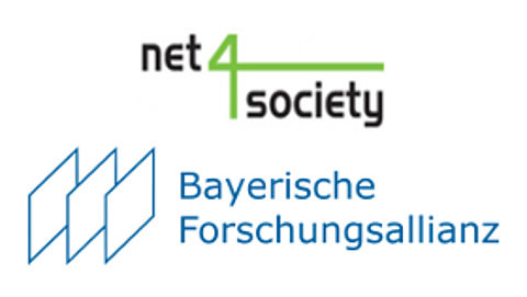 Horizon 2020-Brokerage-Event für Sozial-, Wirtschafts- und Geisteswissenschaftler in Athen Logo net 4 society und Bayerische Forschungsallianz