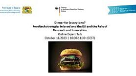 WKS Bavaria Africa Foodtech Digitale Expertenrunde: "Dinner for (every)one?" Foodtech strategies in Israel and the EU and the Role of Research and Innovation"