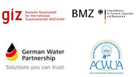 International Conference “Water and Climate Change in the MENA-Region. Adaption, Mitigation and Best Practices“ Logo Gesellschaft für internationale Zusammenarbeit, German Federal Ministry for Economic Cooperation and Development, German watership partnership and acwua