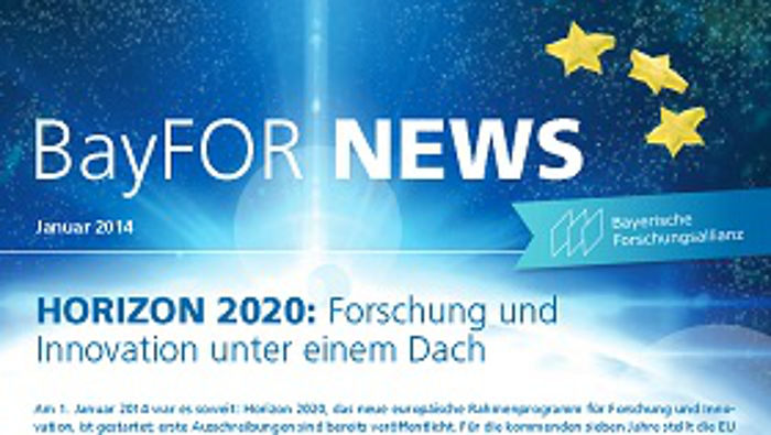 Erste Seite des Newsletters der Bayerischen Forschungsallianz im Januar 2014