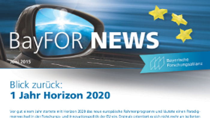 Erste Seite des Newsletters der Bayerischen Forschungsallianz im Juni 2015