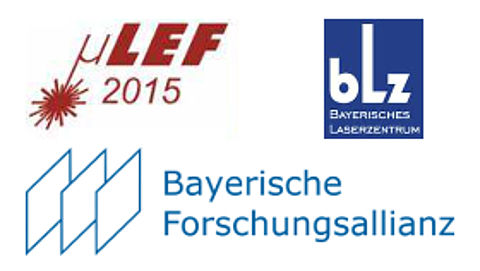 Die BayFOR auf dem 18. Seminar „Laser in der Elektronikproduktion und Feinwerktechnik“ (LEF) Logo LEF, Logo blz und Logo Bayerische Forschungsallianz