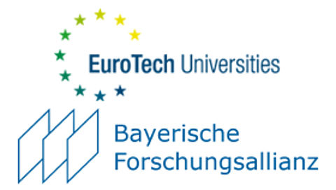 Offene Podiumsdiskussion: „Mobilizing Universities to Address the Grand Societal Challenges“ Logo EuroTechUniversities und Logo Bayerische Forschungsallianz