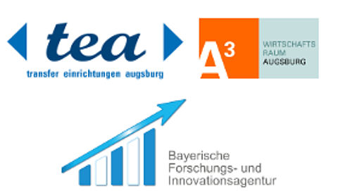 Logo von tea, A3 und der Bayerischen Forschungs- und Innovationsagentur