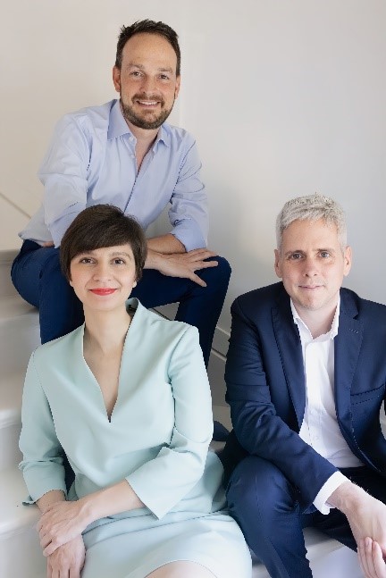 The management team of Angiolutions GmbH: Dr Uwe Raaz (top), Dr Isabel Schellinger, Marius Rummel
