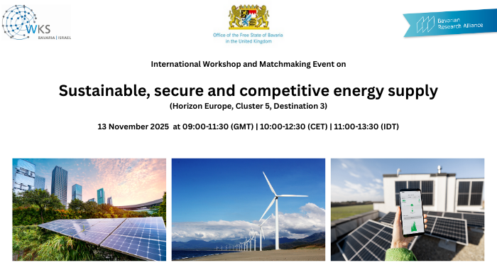 Internationaler Workshop und Matchmaking-Veranstaltung: Sustainable, secure and competitive energy supply (Horizon Europe, Cluster 5, Destination 3) am 13. November 2025 (online)