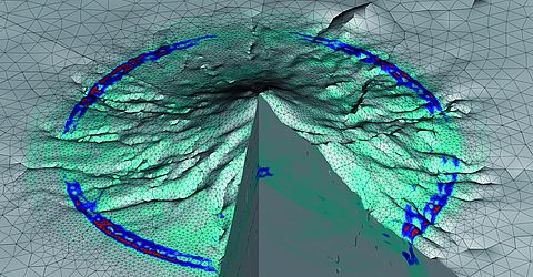 Simulated propagation of seismic waves in the stratovolcano Mount Merapi