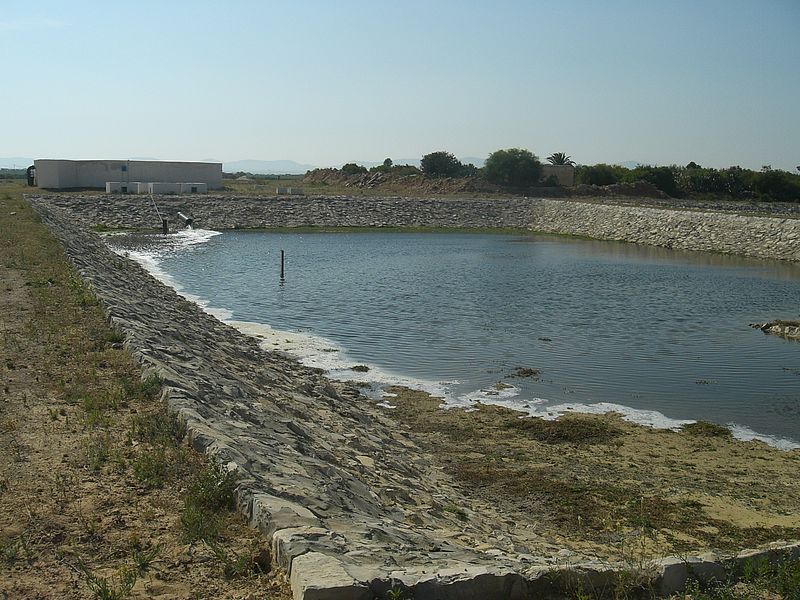 Chiba Dam/ Tunesien: Wasserbecken, mit dessen Hilfe Forscher des Projektes CLIMB untersuchten, inwiefern sich Wasser im Untergrund ausbreitet