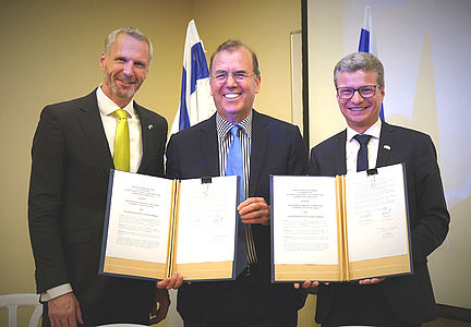 Martin Reichel, Bayerische Forschungsallianz, Dr. Amiram Appelbaum, Head of National Technological Innovation Authority of Israel, Bernd Sibler, Bayerischer Staatsminister für Wissenschaft und Kunst